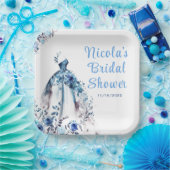 Beautiful Blue Floral Dress Brautparty Pappteller (Party)