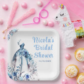 Beautiful Blue Floral Dress Brautparty Pappteller (Party)