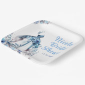 Beautiful Blue Floral Dress Brautparty Pappteller (Gewinkelt)