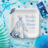 Beautiful Blue Floral Dress Brautparty Pappteller (Party)