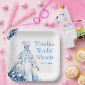 Beautiful Blue Floral Dress Brautparty Pappteller (Party)