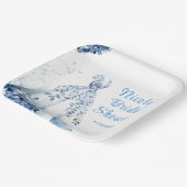 Beautiful Blue Floral Dress Brautparty Pappteller (Gewinkelt)