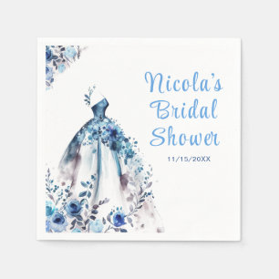 Beautiful Blue Floral Dress Brautparty Serviette