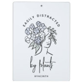 Beautiful Blue Floral Gardener Personalisiert Nied Klemmbrett (Rückseite)