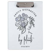 Beautiful Blue Floral Gardener Personalisiert Nied Klemmbrett (Vorderseite)