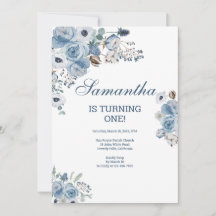 Beautiful Blue Floral Geburtstag