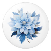 Beautiful Blue Floral Keramikknauf (Vorderseite)