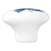 Beautiful Blue Floral Keramikknauf (Seitenansicht)