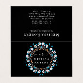 Beautiful Blue Floral Mandala Marble Mit Monogramm Visitenkarten (Außenseite Aufgefaltet)