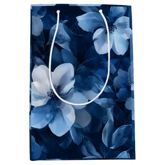 Beautiful Blue Floral Mittlere Geschenktüte (Vorderseite)