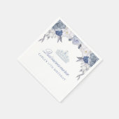 Beautiful Blue Floral Quinceanera Serviette (Ecke)
