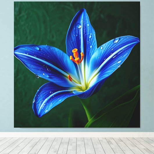 Beautiful Blue Flower - Artistic Photograph Leinwanddruck (Insitu (Holzboden))