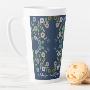 Beautiful Blue Flower Große Latte Tasse