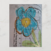 Beautiful Blue Flower on Vintage Textbook Page Postkarte (Vorderseite)