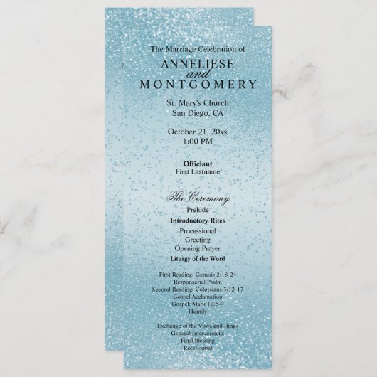 Beautiful Blue Glitzer - Programm (Vorne/Hinten)