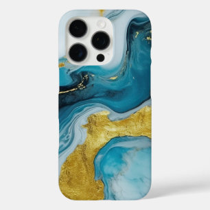 Beautiful Blue Gold Swirl iPhone 16 Pro Fall iPhone 16 Pro Hülle