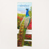 Beautiful Blue Green Peacock Stilvoller Individuel Yogamatte (Vorderseite)