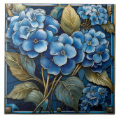 Beautiful Blue Hydrangea Blume Fliese (Vorderseite)