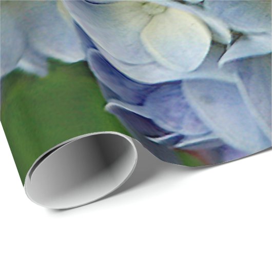 Beautiful Blue Hydrangea Blume Foto Geschenkpapier (Rolleneckpunkt)