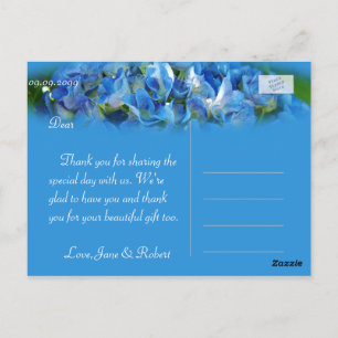 Beautiful blue hydrangea Blume vielen Dank Postkarte