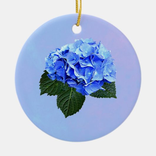 Beautiful Blue Hydrangea Keramik Ornament (Vorne)