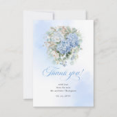 Beautiful Blue Hydrangea Wedding thank you card RSVP Karte (Vorderseite)