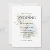 Beautiful Blue Hydrangeas Elegante Wedding Einladung (Vorderseite)