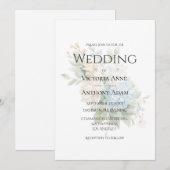 Beautiful Blue Hydrangeas Elegante Wedding Einladung (Vorne/Hinten)