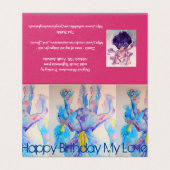 Beautiful Blue Iris Painting Liebe Geburtstagskart (Außenseite Aufgefaltet)