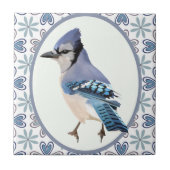 Beautiful Blue Jay Bird Fliese (Vorderseite)