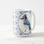 Beautiful Blue Jay Bird Kaffeetasse (VorderseiteRechts)