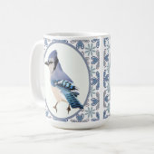 Beautiful Blue Jay Bird Kaffeetasse (Vorderseite Links)