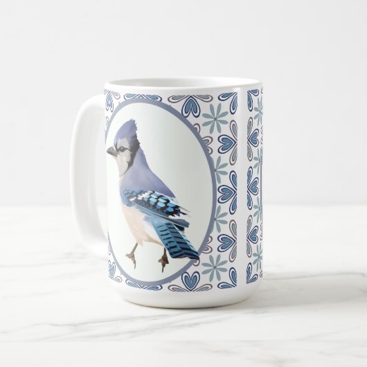 Beautiful Blue Jay Bird Kaffeetasse (Vorderseite Links)