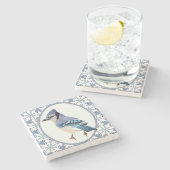 Beautiful Blue Jay Bird Steinuntersetzer (Seitenansicht)