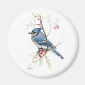 Beautiful Blue Jay Watercolor Magnet (Vorne)