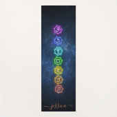 Beautiful Blue Kosmic OM Chakra Heilung Custom Yogamatte (Vorderseite)