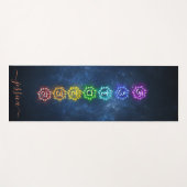 Beautiful Blue Kosmic OM Chakra Heilung Custom Yogamatte (Vorderseite (Horizontal))