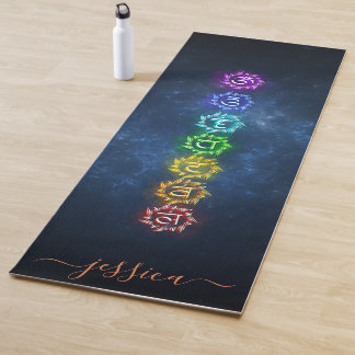 Beautiful Blue Kosmic OM Chakra Heilung Custom Yogamatte