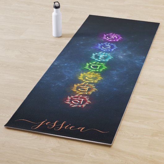 Beautiful Blue Kosmic OM Chakra Heilung Custom Yogamatte (Beispiel)