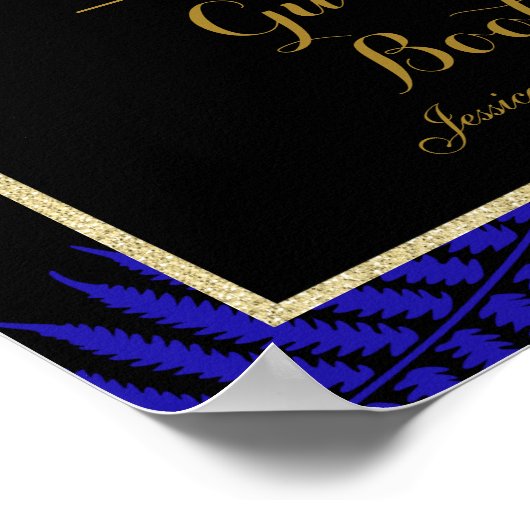 Beautiful Blue Leaf Bracken Wedding Poster (Ecke)