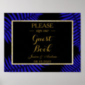 Beautiful Blue Leaf Bracken Wedding Poster (Vorne)