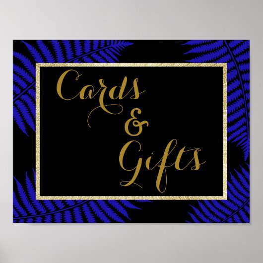 Beautiful Blue Leaf Bracken Wedding Poster (Vorne)