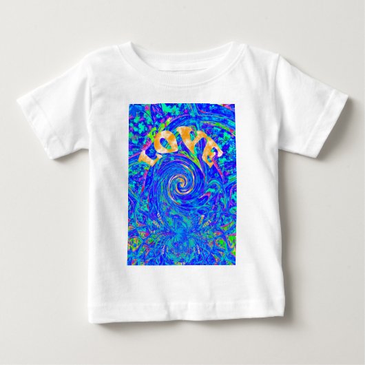 Beautiful Blue Liebe Print Flash Vektor Kunst Baby T-shirt (Vorderseite)