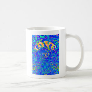 Beautiful Blue Liebe Print Flash Vektor Kunst Kaffeetasse