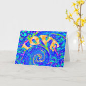Beautiful Blue Liebe Print Flash Vektor Kunst Karte (Gelbe Blume)
