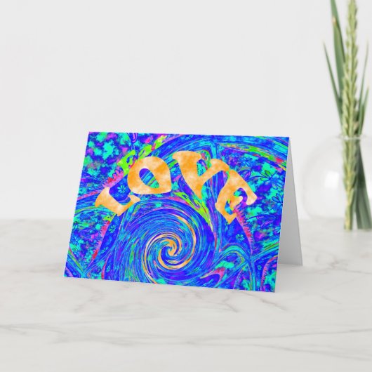 Beautiful Blue Liebe Print Flash Vektor Kunst Karte (Vorderseite)
