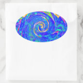 Beautiful Blue Liebe Print Flash Vektor Kunst Ovaler Aufkleber (Tasche)