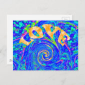 Beautiful Blue Liebe Print Flash Vektor Kunst Postkarte (Vorne/Hinten)