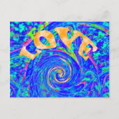 Beautiful Blue Liebe Print Flash Vektor Kunst Postkarte (Vorderseite)