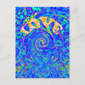 Beautiful Blue Liebe Print Flash Vektor Kunst Postkarte (Vorderseite)